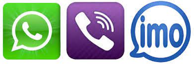 whatsapp,viber & imo logos